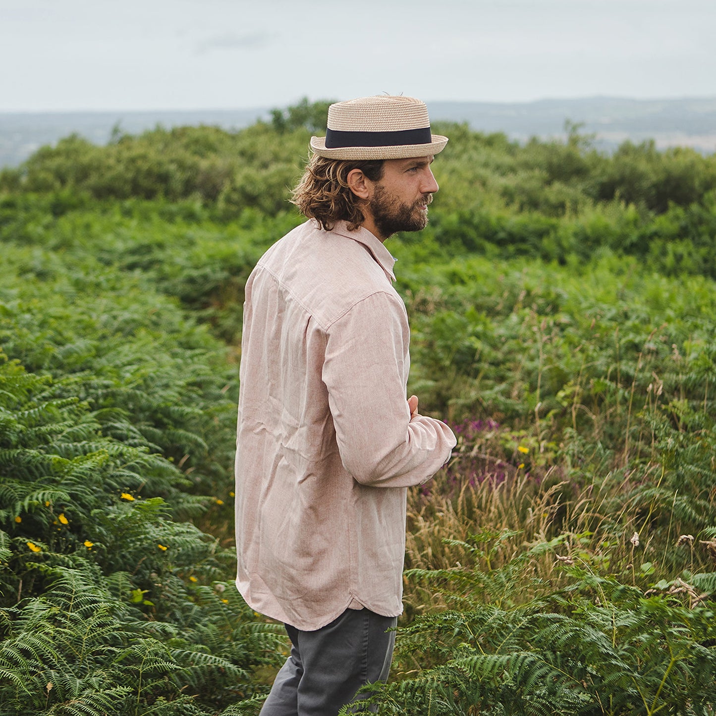 Jaxon & James Diamond Crown Porkpie Toyo-Strohhut - Natur