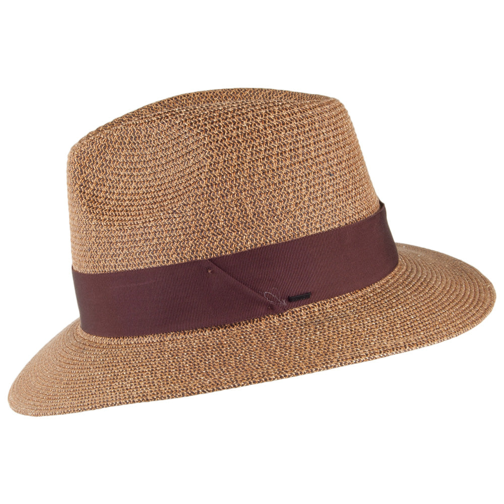 Bailey Mullan Fedora Hut aus Toyo Stroh - Kupferrot