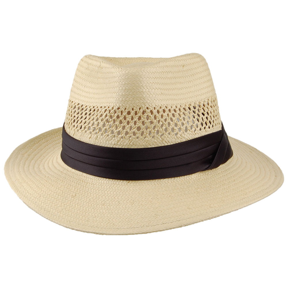 Brixton Goodman Fedora Hut aus Stroh - Natur