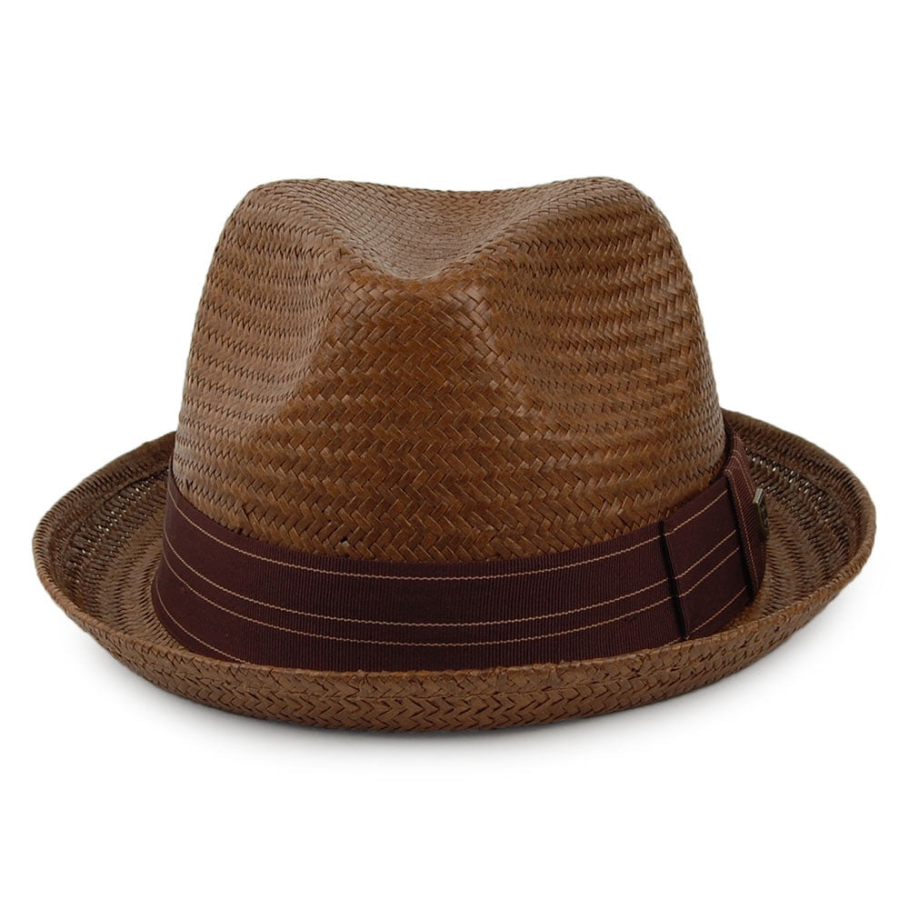 Brixton Castor Trilby Hut aus Stroh - Sepia-Braun