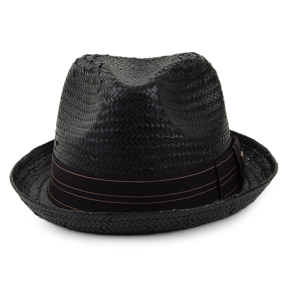 Brixton Castor Trilby Hut aus Stroh - Schwarz-Hellbraun