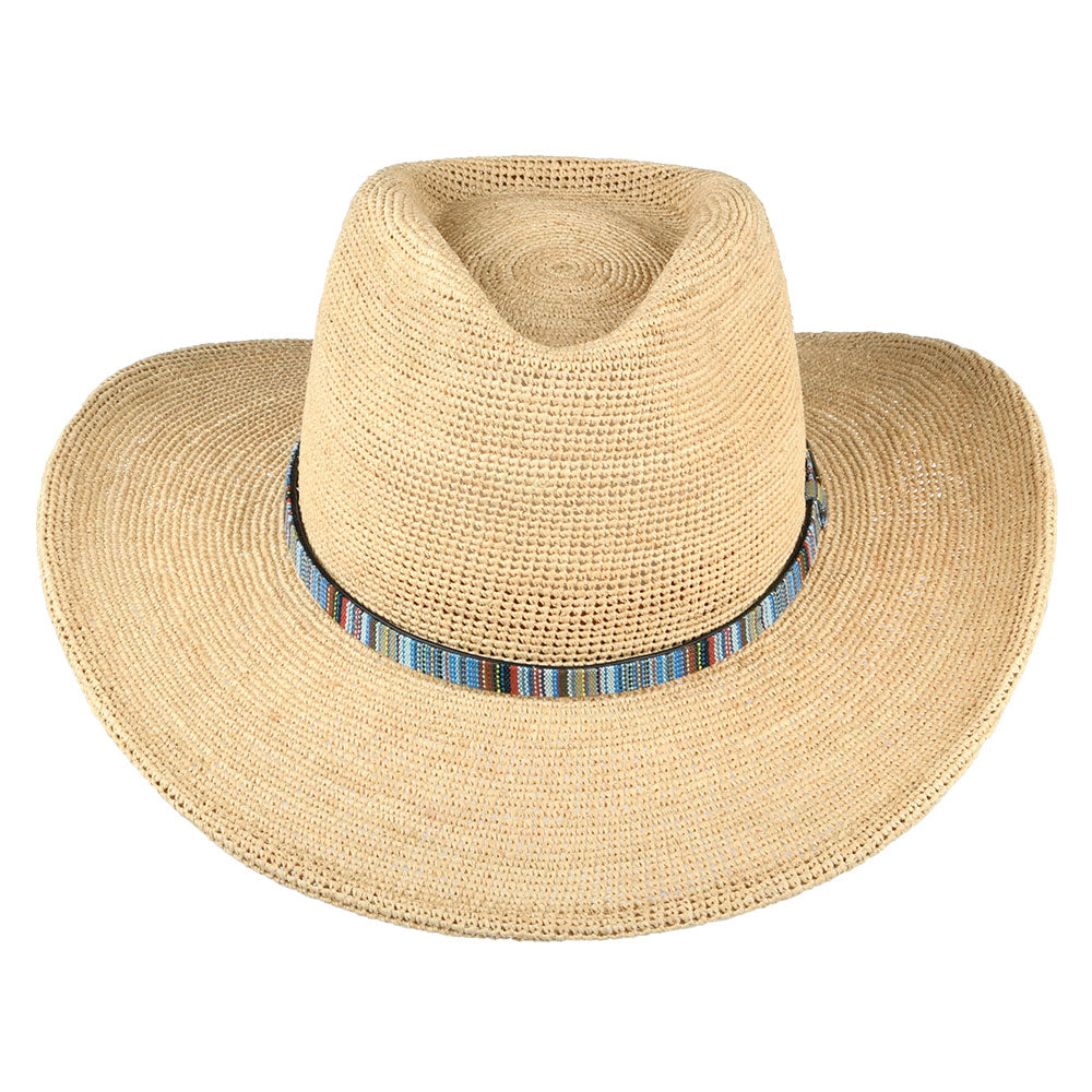 Stetson Gehäkelter Cowboy Hut aus Raffia-Stroh - Natur