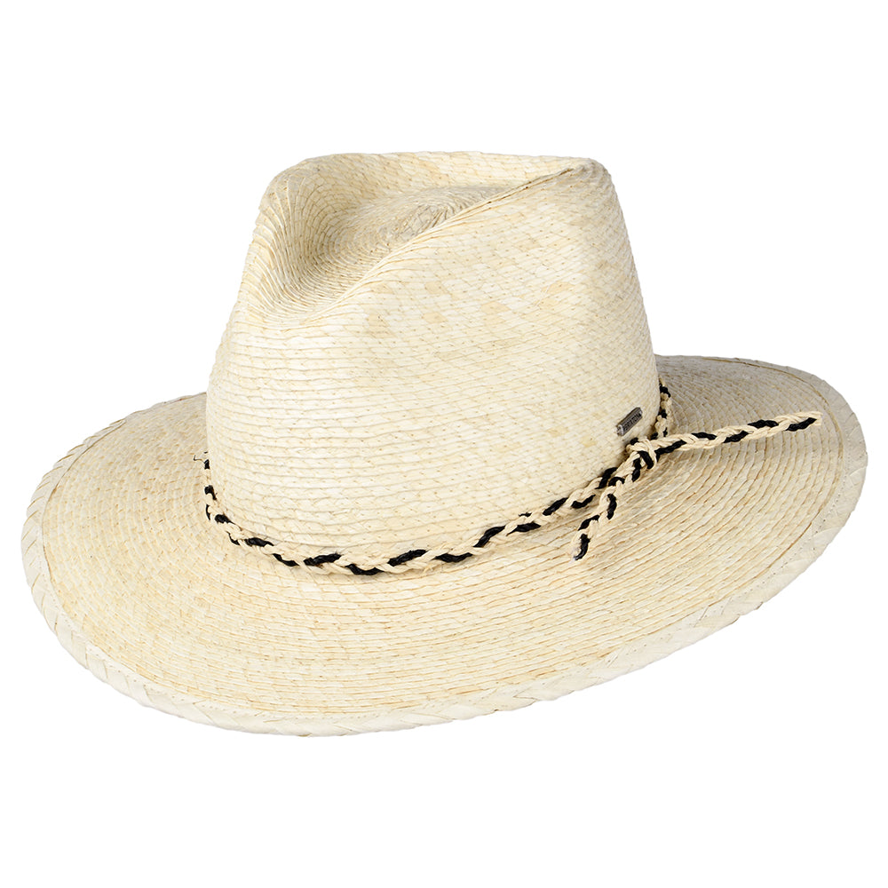 Brixton Messer Western Fedora Hut aus Stroh - Natur