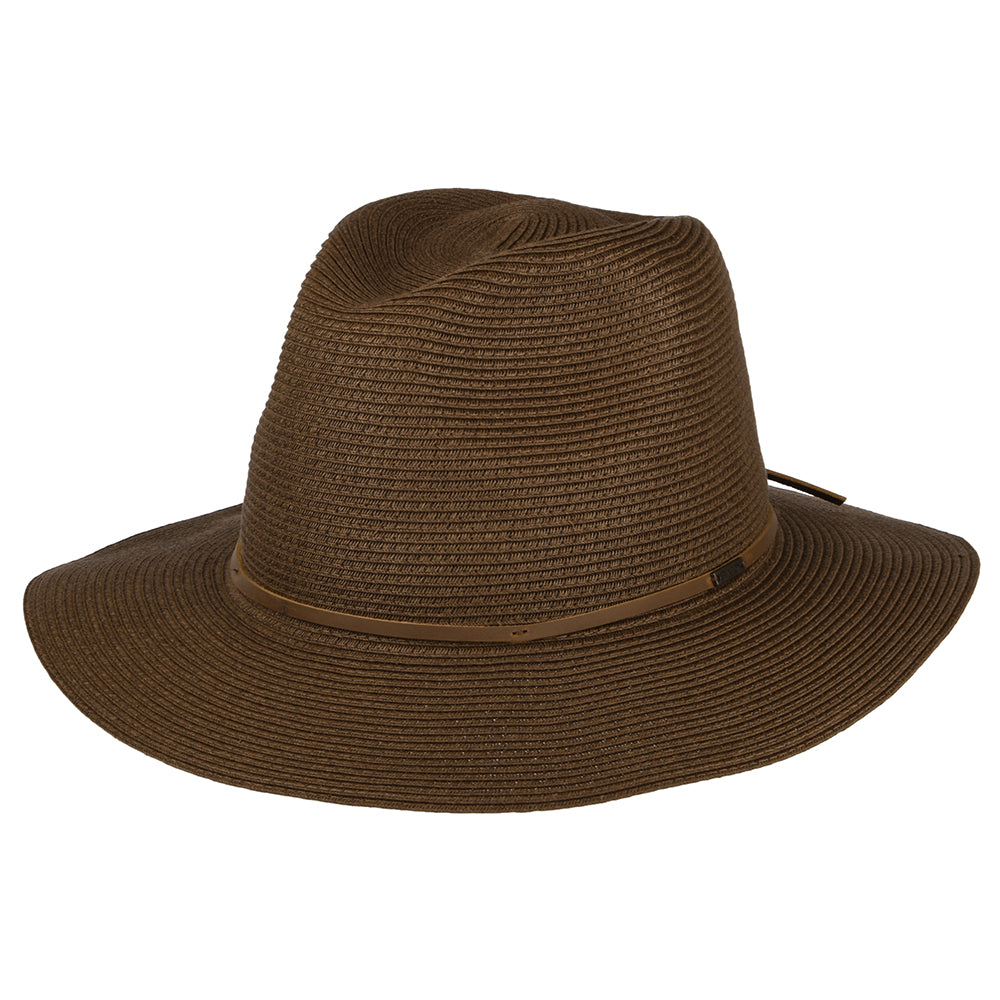 Brixton Wesley Packbarer Fedora Hut aus Stroh - Braun