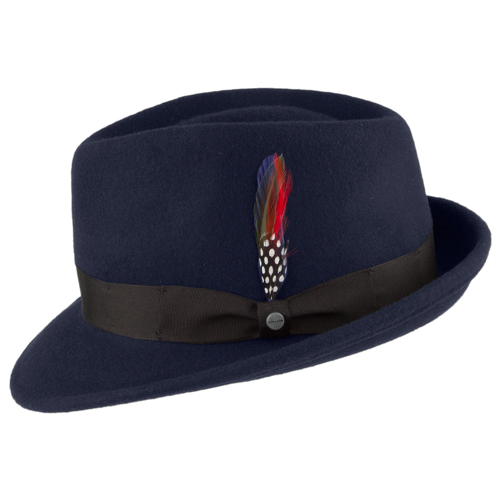 Stetson Elkader Knautschbarer Trilby Hut - Marineblau