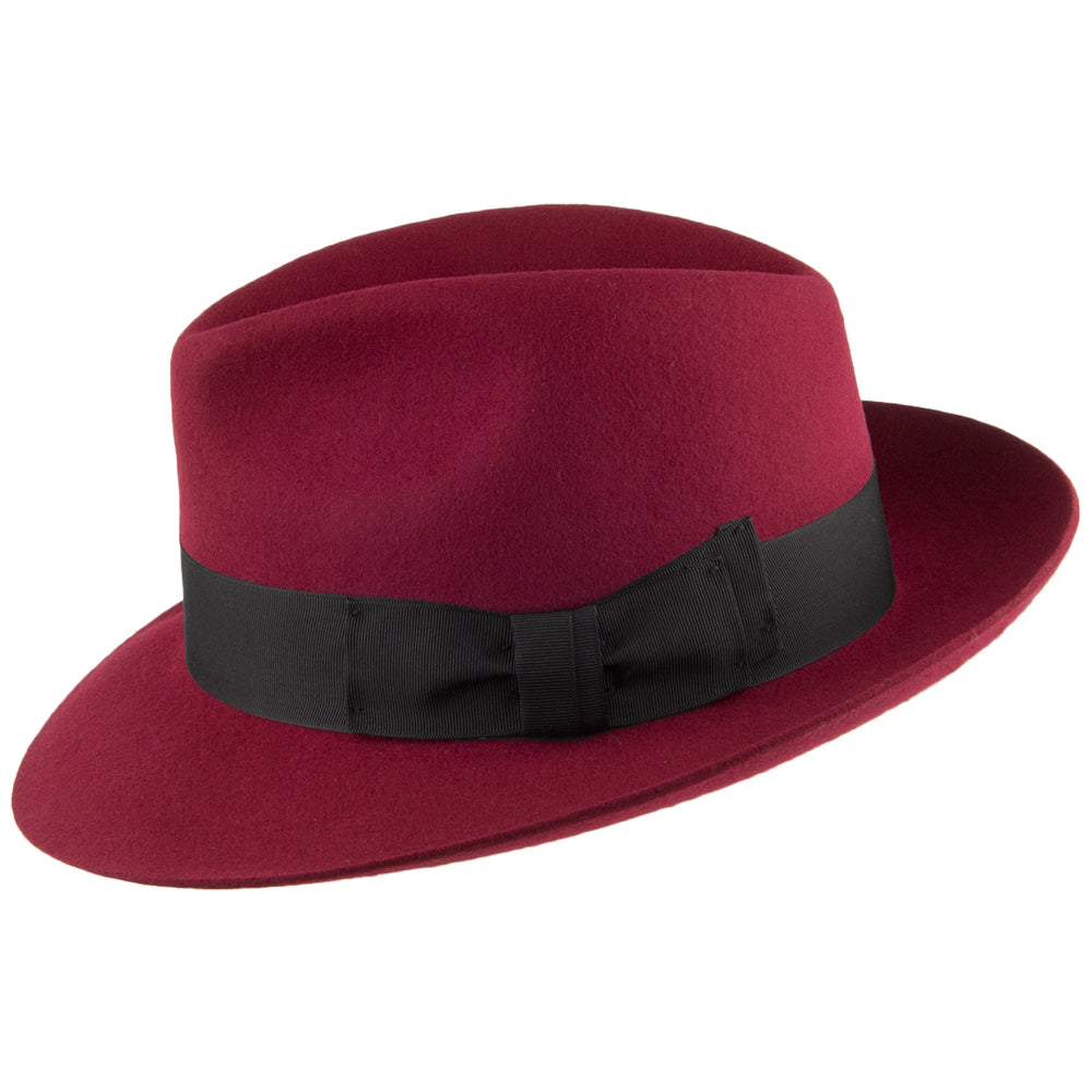 Denton Mayfair Fedora aus Wollfilz - Kastanienbraun