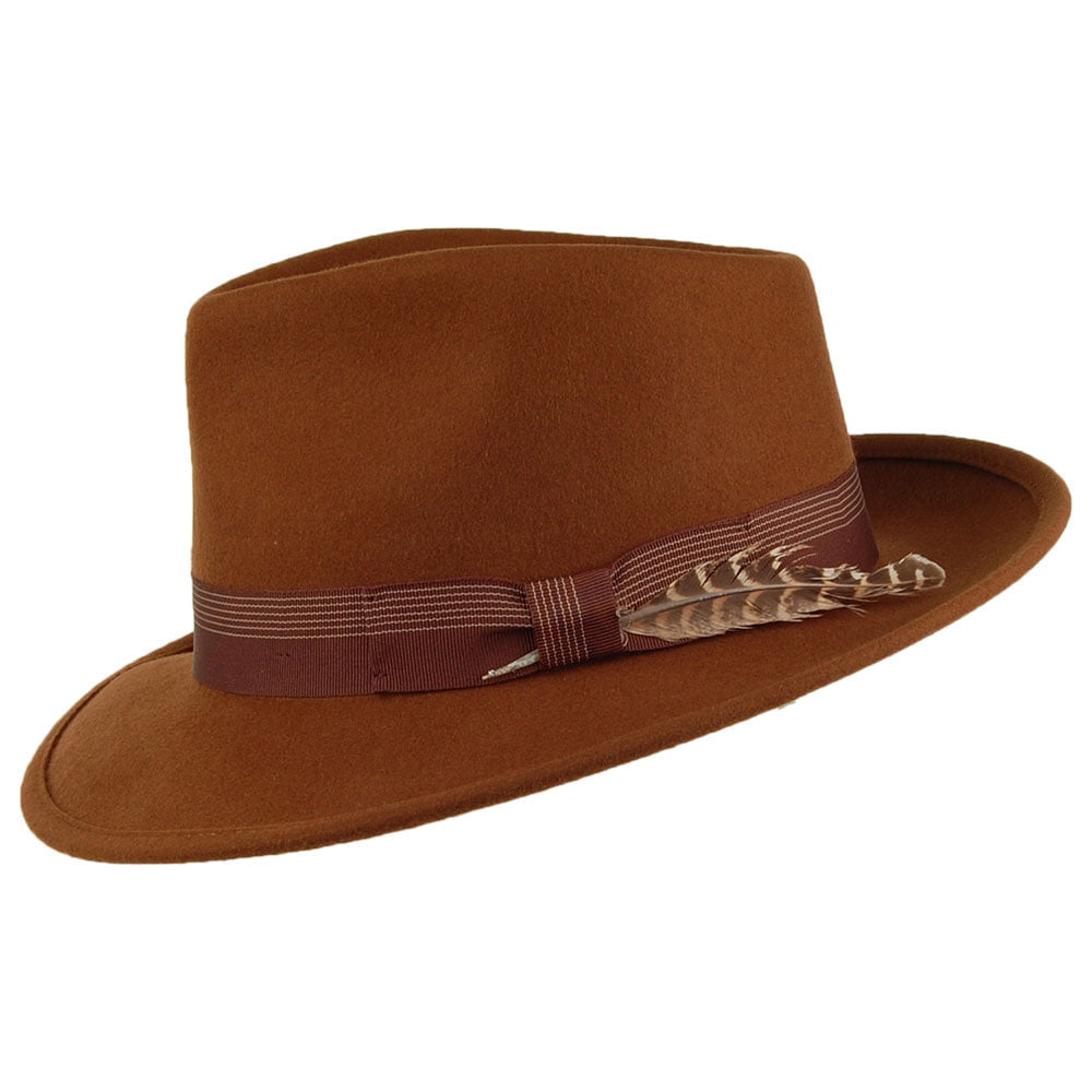 Brixton Swindle III Fedora Hut - Kaffee