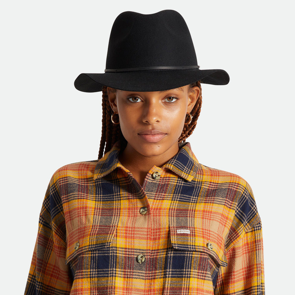 Brixton Wesley Fedora Hut aus Wollfilz - Schwarz