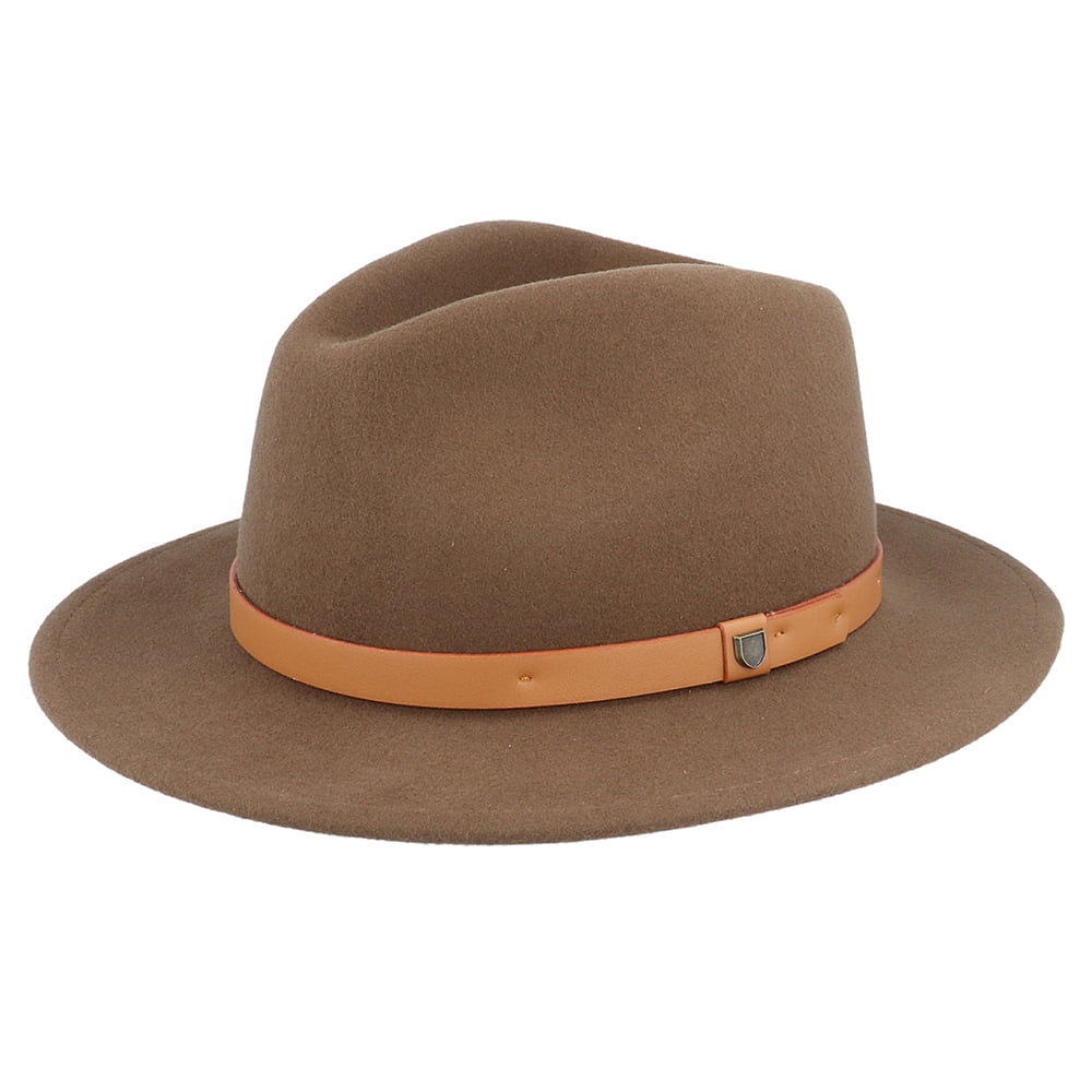 Brixton Messer Fedora Hut aus Wollfilz - Toffee
