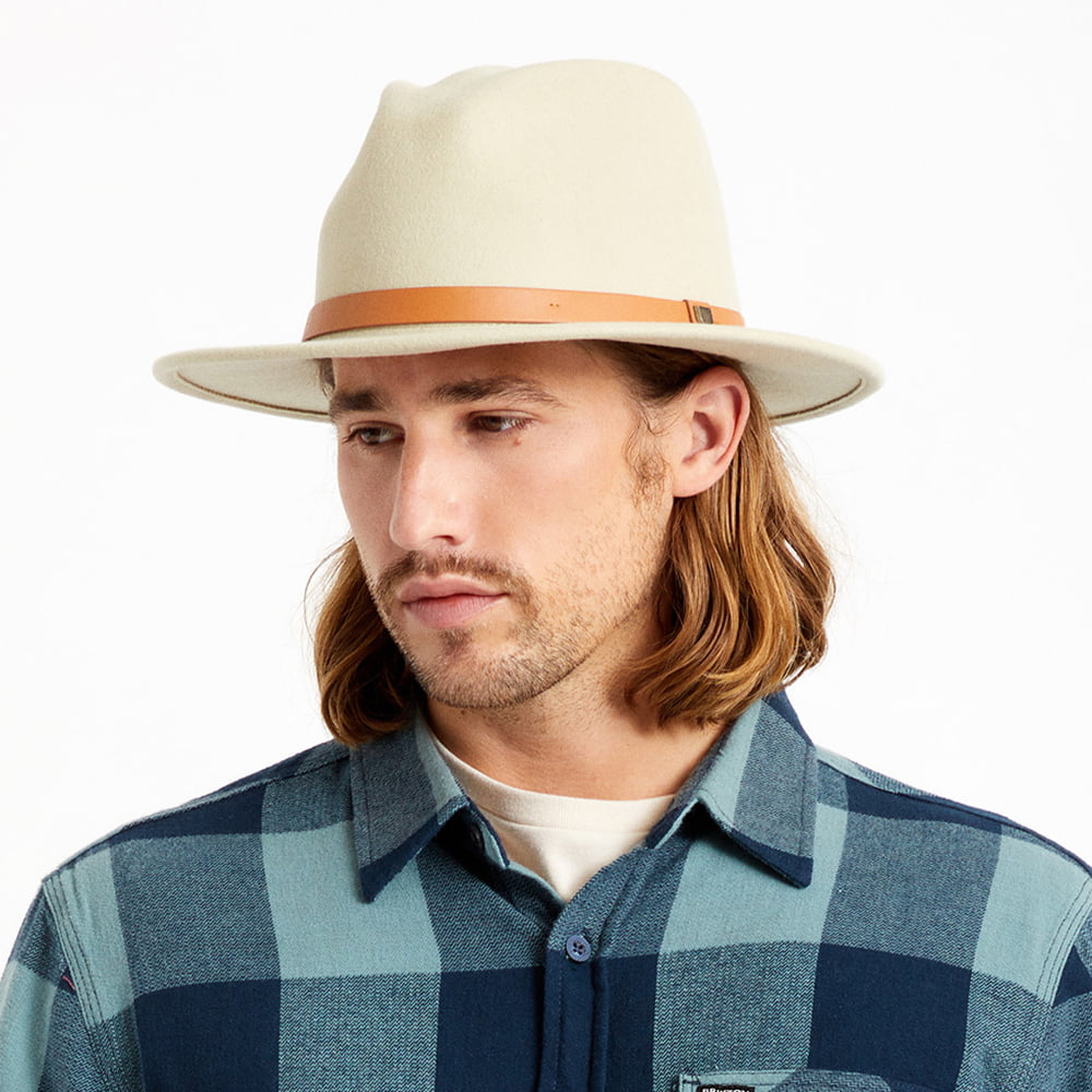 Brixton Messer Fedora Hut aus Wollfilz - Heller Sand
