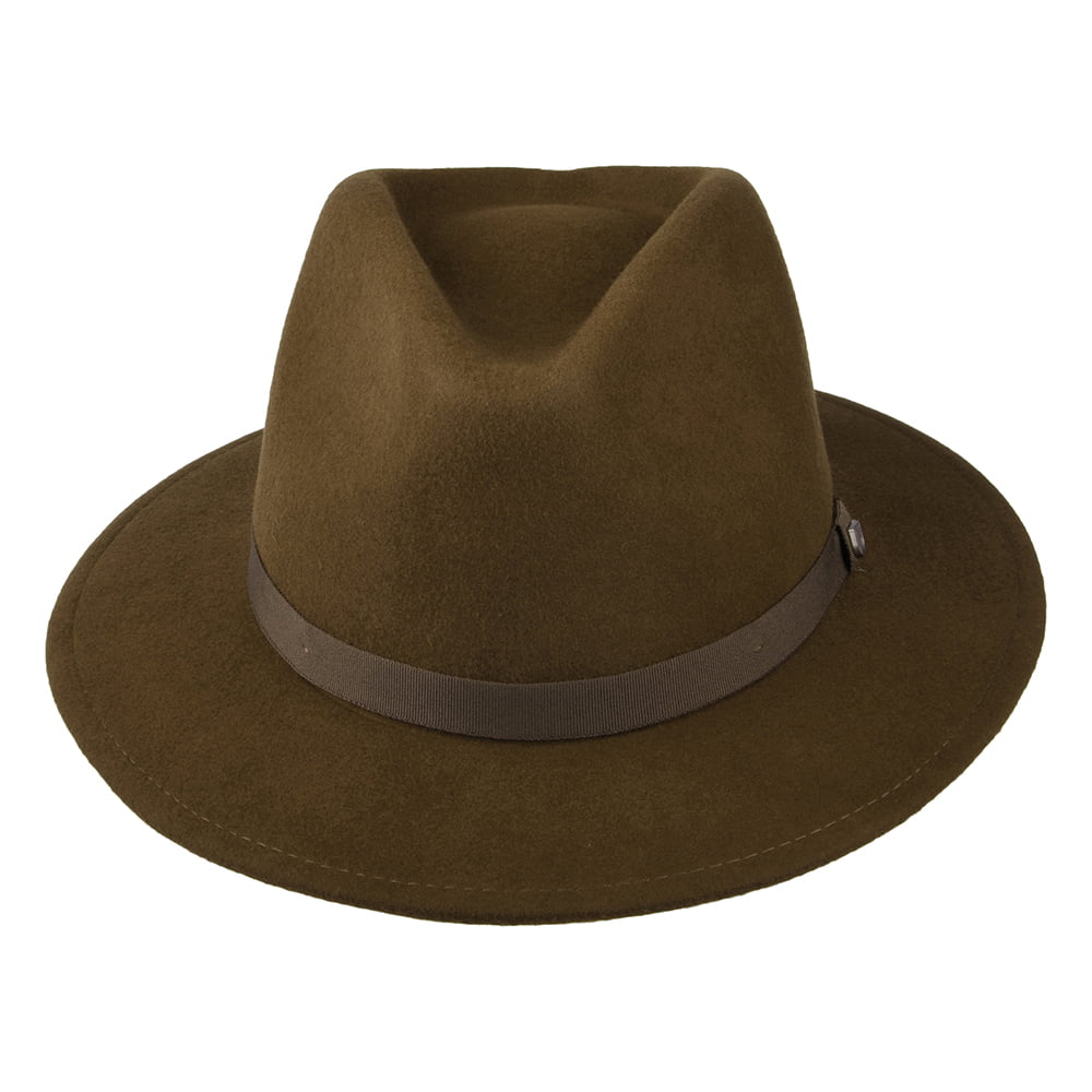 Brixton Messer Packbarer Fedora Hut aus Wollfilz - Braun