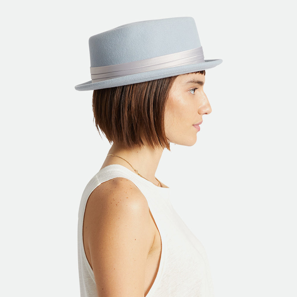 Brixton Stout Pork Pie Hut aus Wollfilz - Eisblau