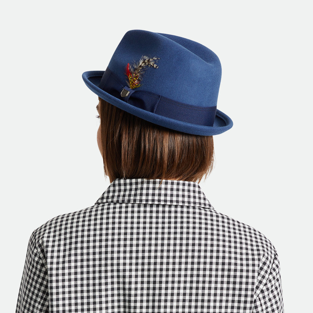 Brixton Gain Trilby Hut aus Wollfilz - Blau