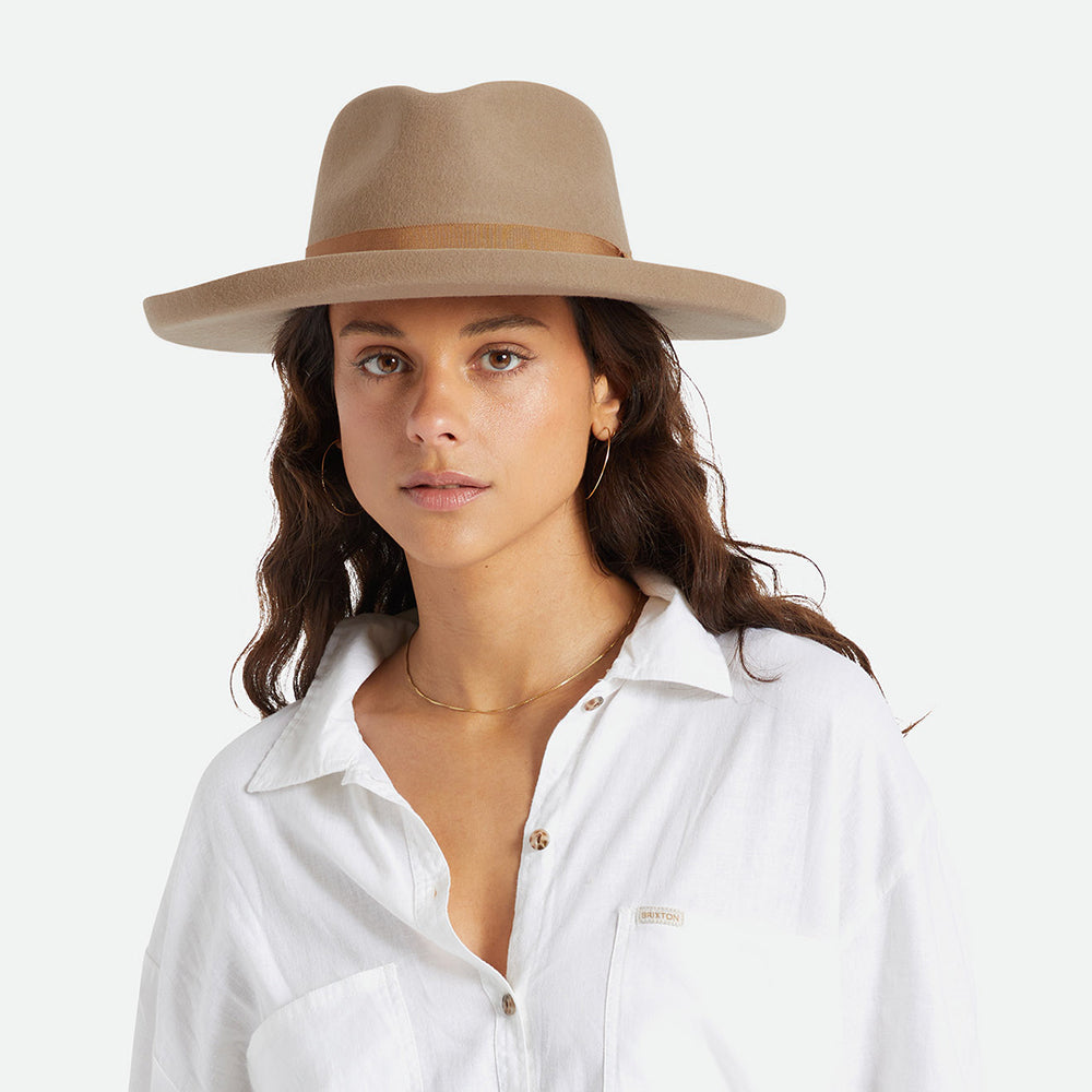 Brixton Capsule Fedora Hut aus Wollfilz - Sand