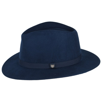 Brixton Messer Packbarer Fedora Hut aus Wollfilz - Verwaschenes Marineblau