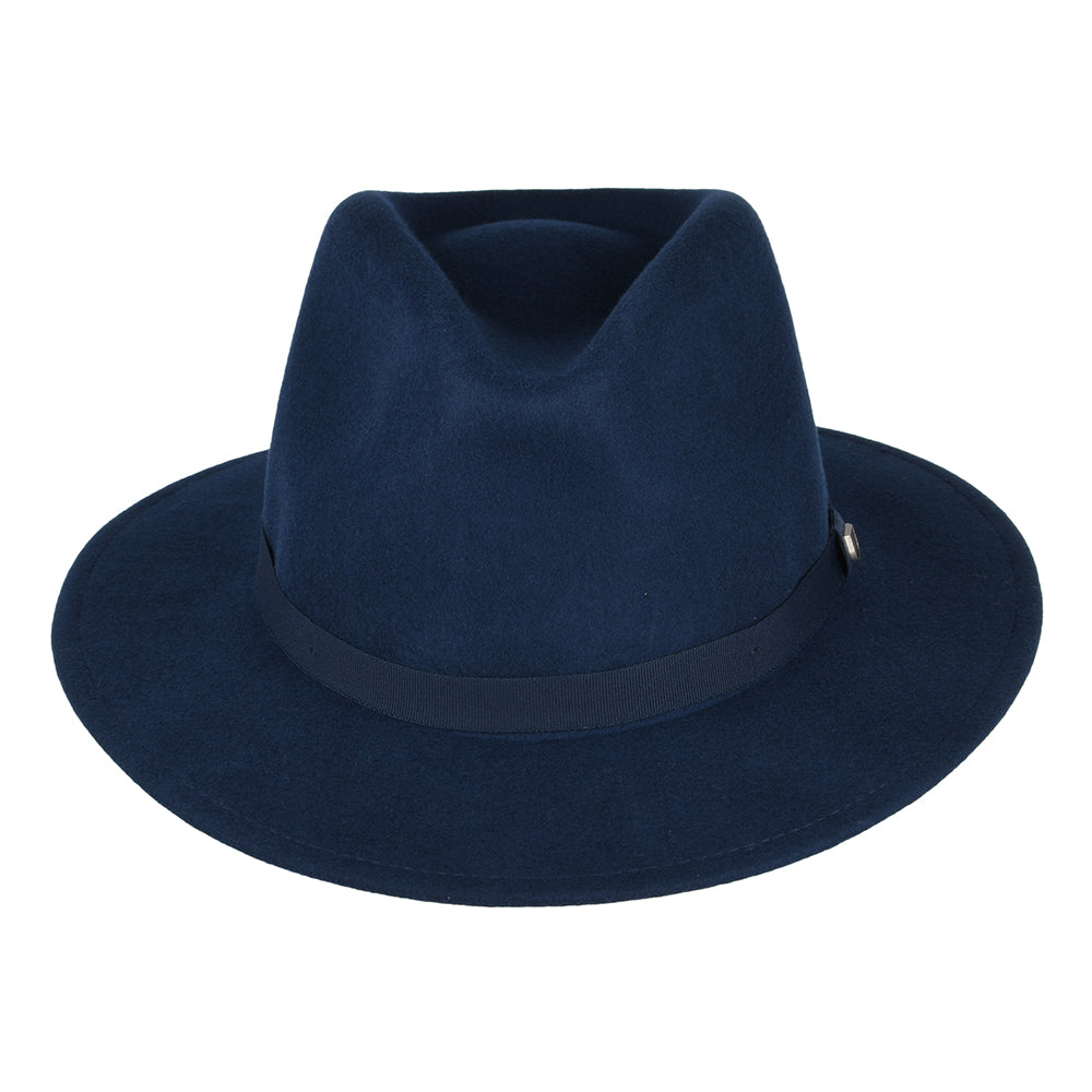 Brixton Messer Packbarer Fedora Hut aus Wollfilz - Verwaschenes Marineblau
