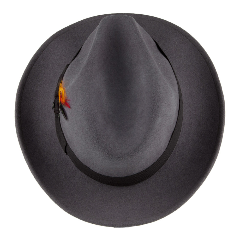 Jaxon & James Knautschbarer Pinchcrown Fedora Wollfilzhut - Grau