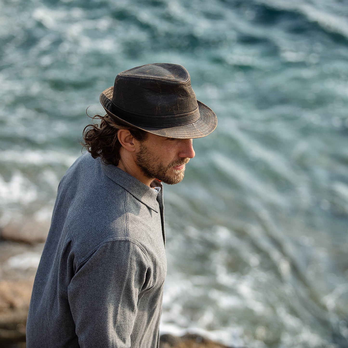 Jaxon & James Verwitterter Trilby - Braun