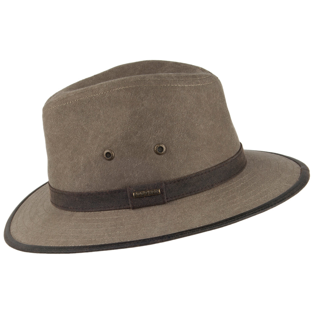 Stetson Canvas Safari Fedora Hut - Khaki