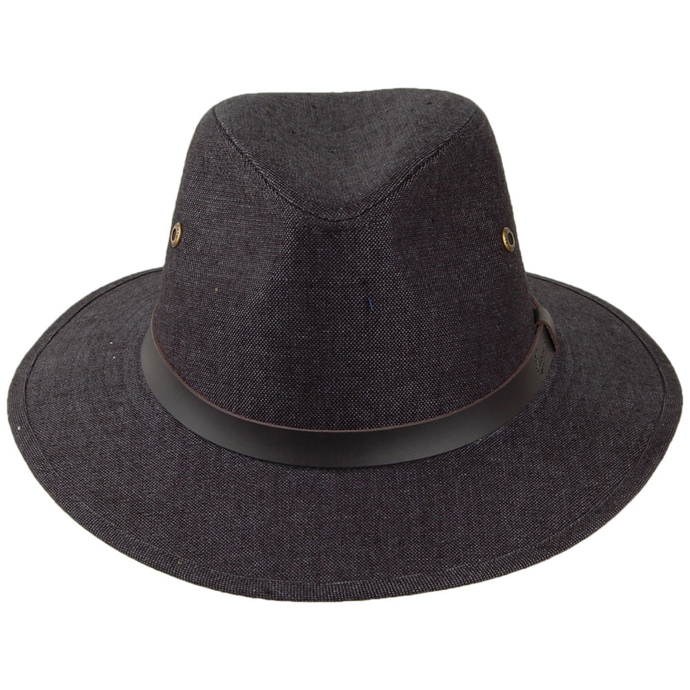 Failsworth Safari Fedora Hut aus Irischem Leinen - Anthrazit