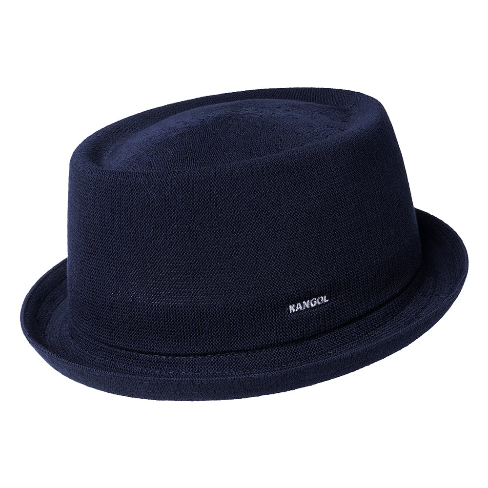 Kangol Mowbray Pork Pie Hut aus Bambus - Dunkelblau