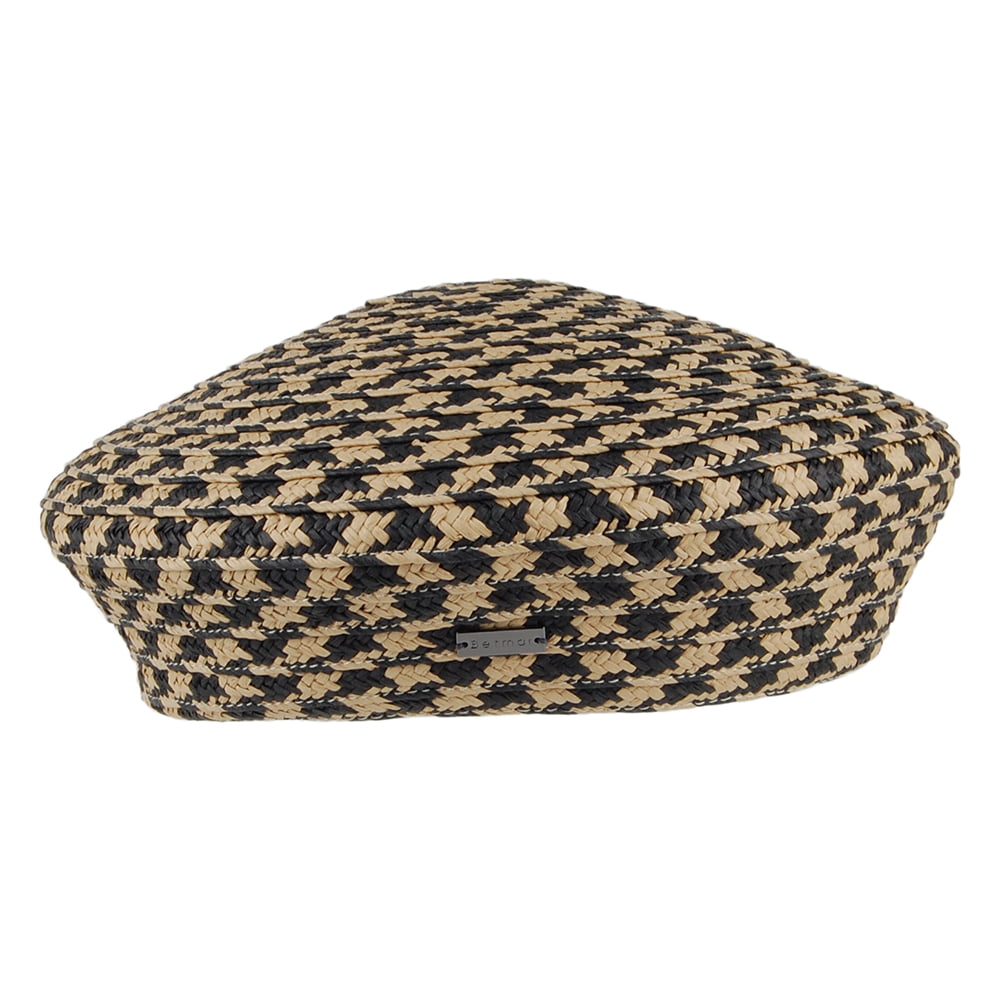 Betmar Christine Sommer Baskenmütze Houndstooth - Schwarz-Natur