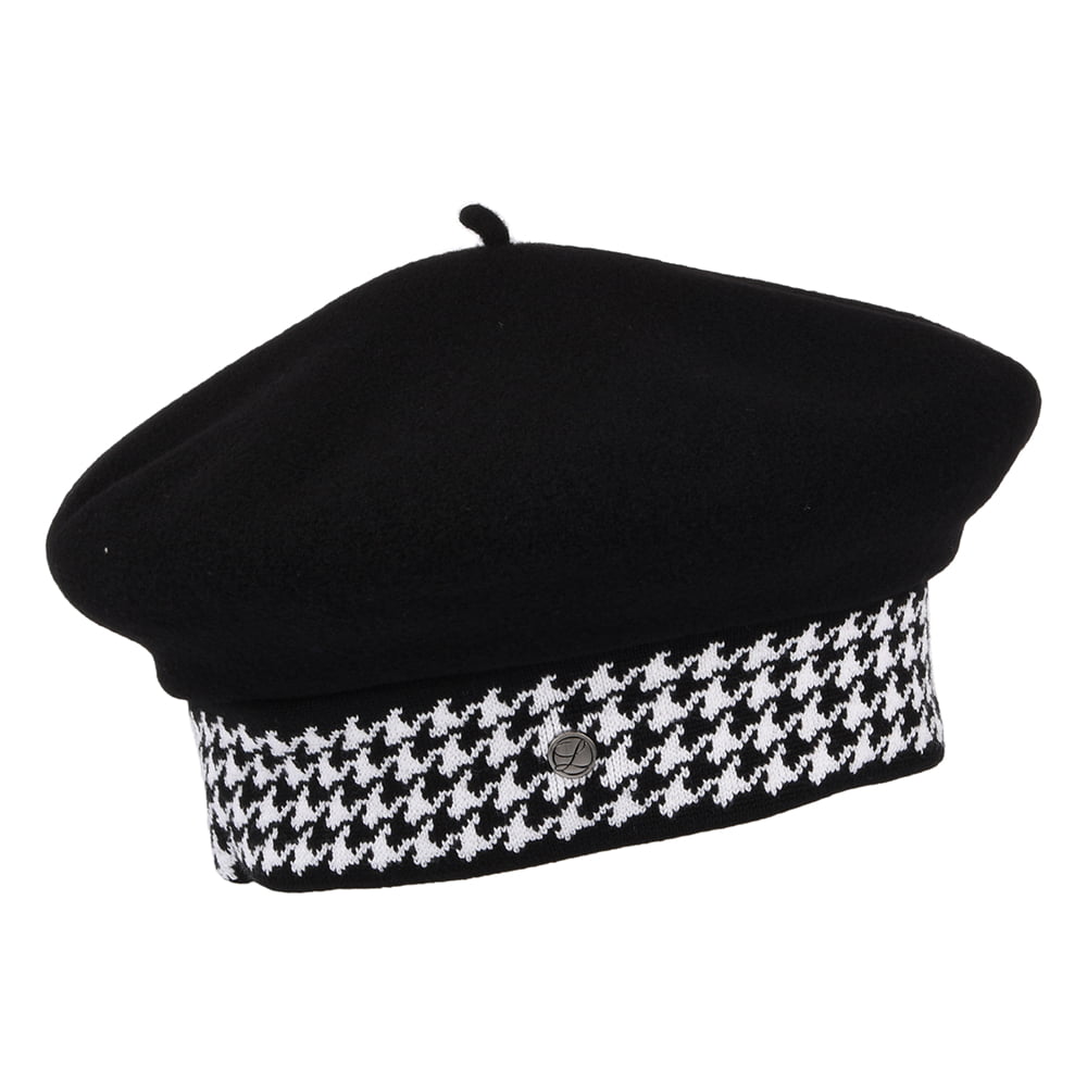 Héritage par Laulhère Gabrielle Baskenmütze aus Merinowolle - Schwarz