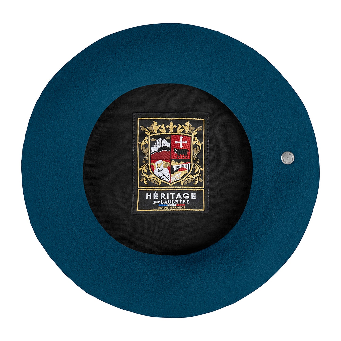 Laulhère authentische Baskenmütze aus Merinowolle - Pfau Blau