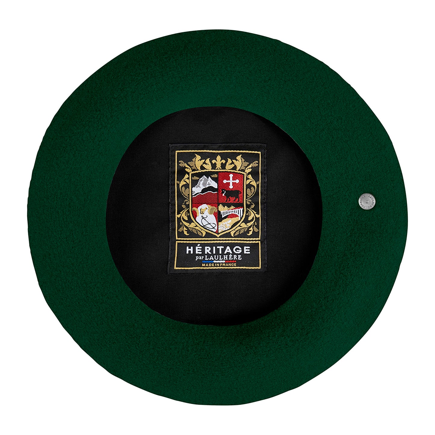 Laulhère authentische Baskenmütze aus Merinowolle - Dunkelgrün