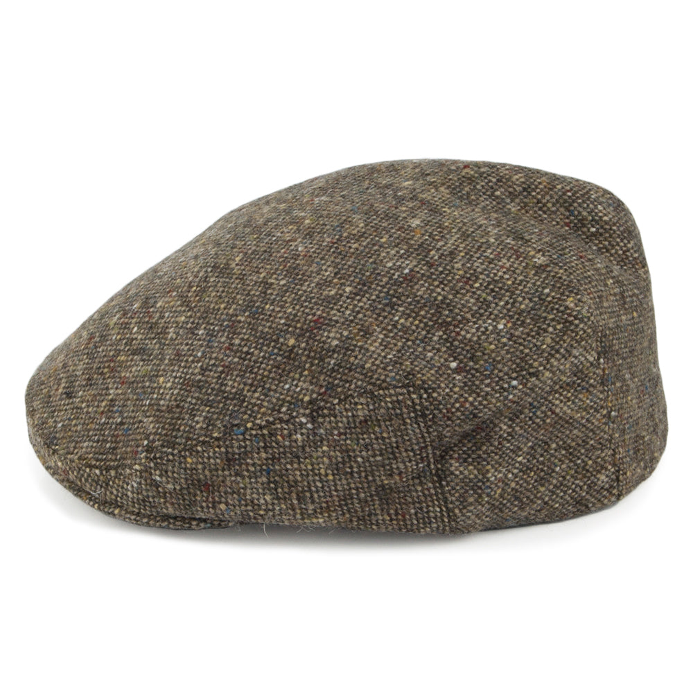 Olney Hereford Schiebermütze aus reiner Tweed Wolle - Braun