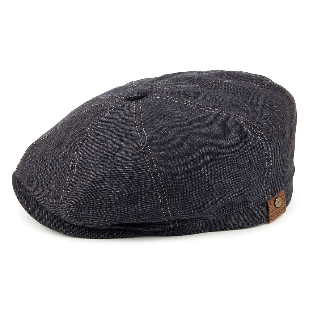 Stetson Hatteras Ballonmütze aus Leinen - Marineblau
