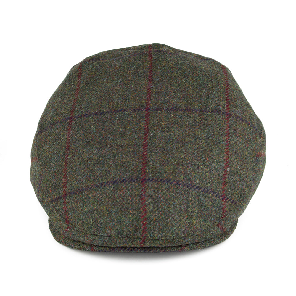 Christys Balmoral Country Tweed Schiebermütze - Oliv
