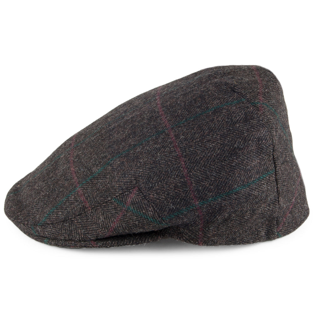 Olney Kinloch Fischgätmuster Tweed Schiebermütze - Braun