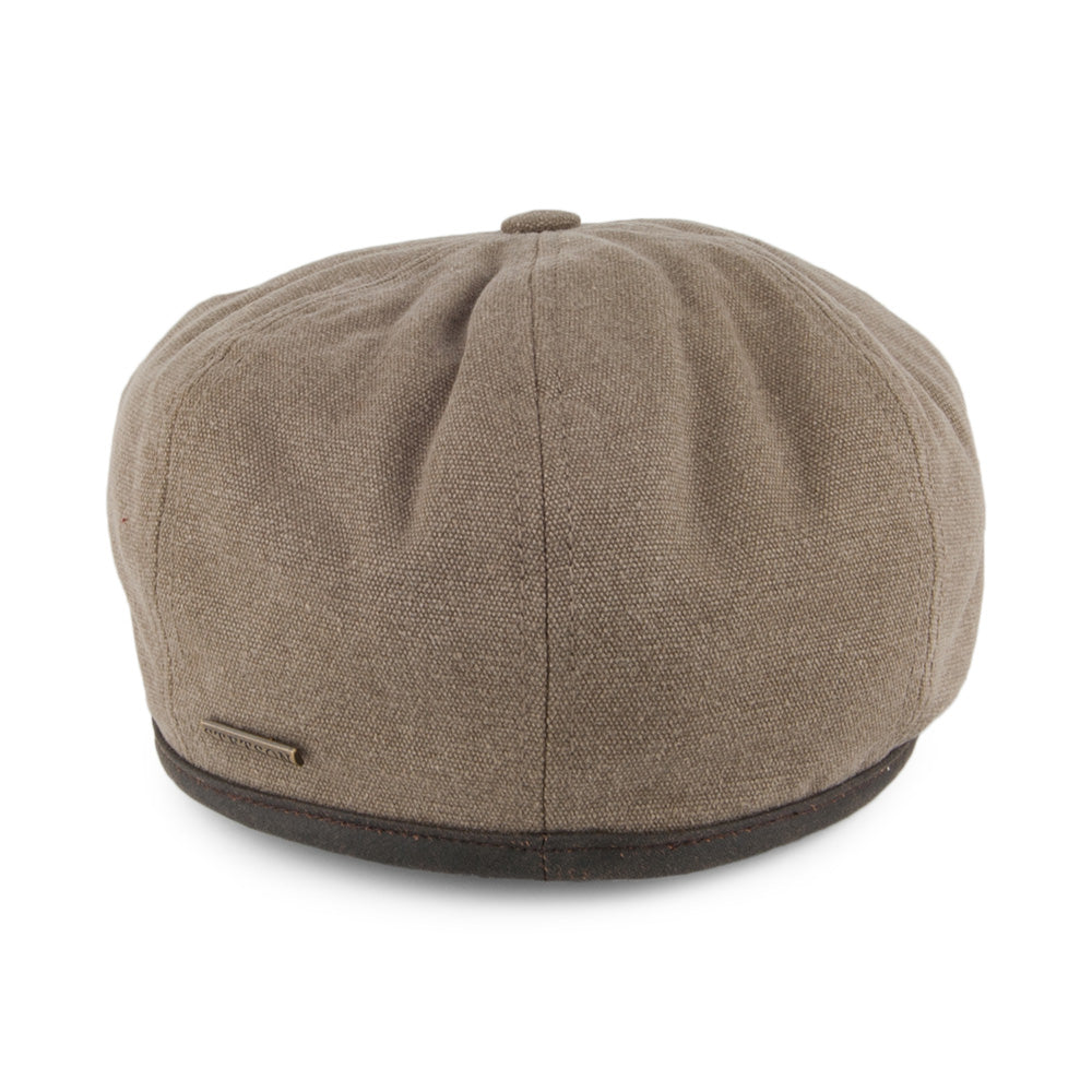 Stetson Winter Seward Canvas Ballonmütze mit Fleece-Futter - Olivgrün
