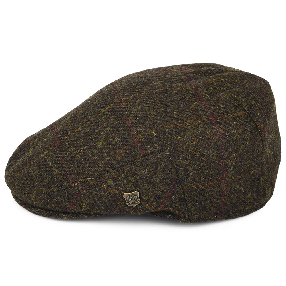Failsworth Stornoway HARRIS TWEED Schiebermütze mit Fensterscheibenmuster - Torf