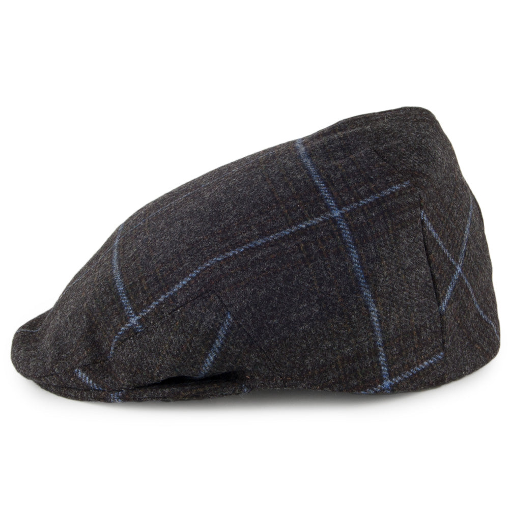 Olney Kinloch Saxony Tweed Schiebermütze - Anthrazit-Blau