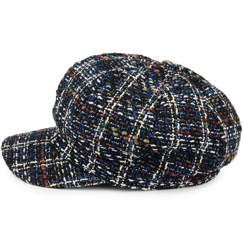 Whiteley Bakerboy Ballonmütze Tweed - Blau-Mix