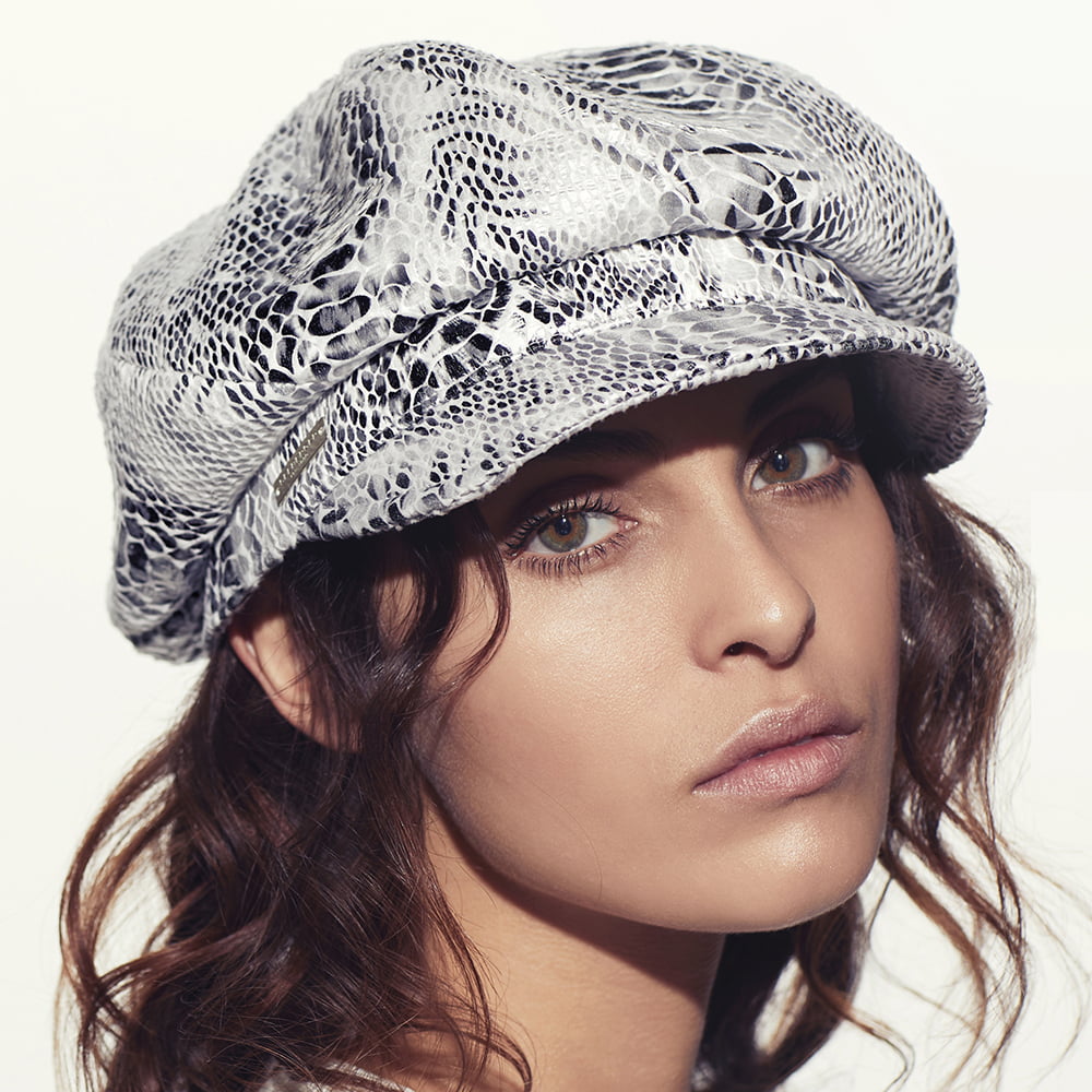 Seeberger Bakerboy Ballonmütze Schlangen Print - Weiß