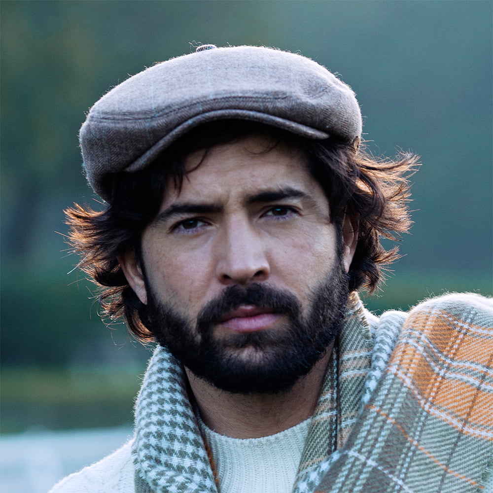 Barts Surr Schiebermütze Fensterscheiben-Fischgrätmuster - Hellbraun