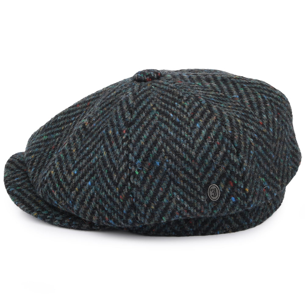 Jaxon & James Glendowan Donegal Tweed Ballonmütze mit Fischgrätmuster - Blau-Mix