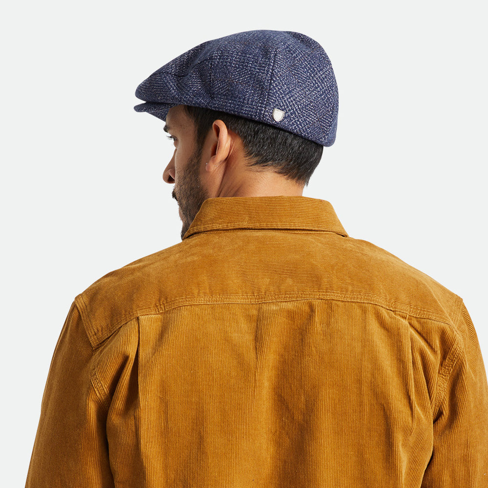 Brixton Hooligan Schiebermütze mit Fensterscheibenmuster - Marineblau-Cremeweiß