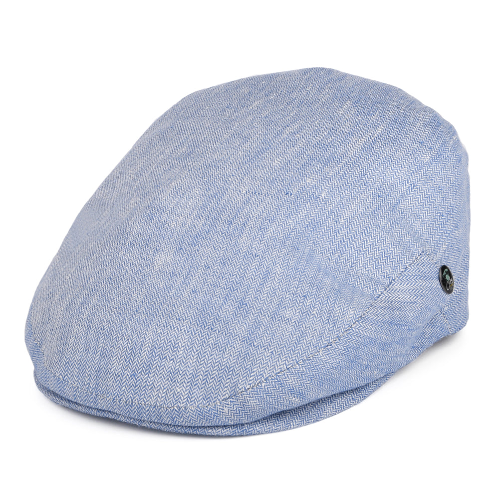 City Sport Schiebermütze Micro-Herringbone aus Leinen - Blau