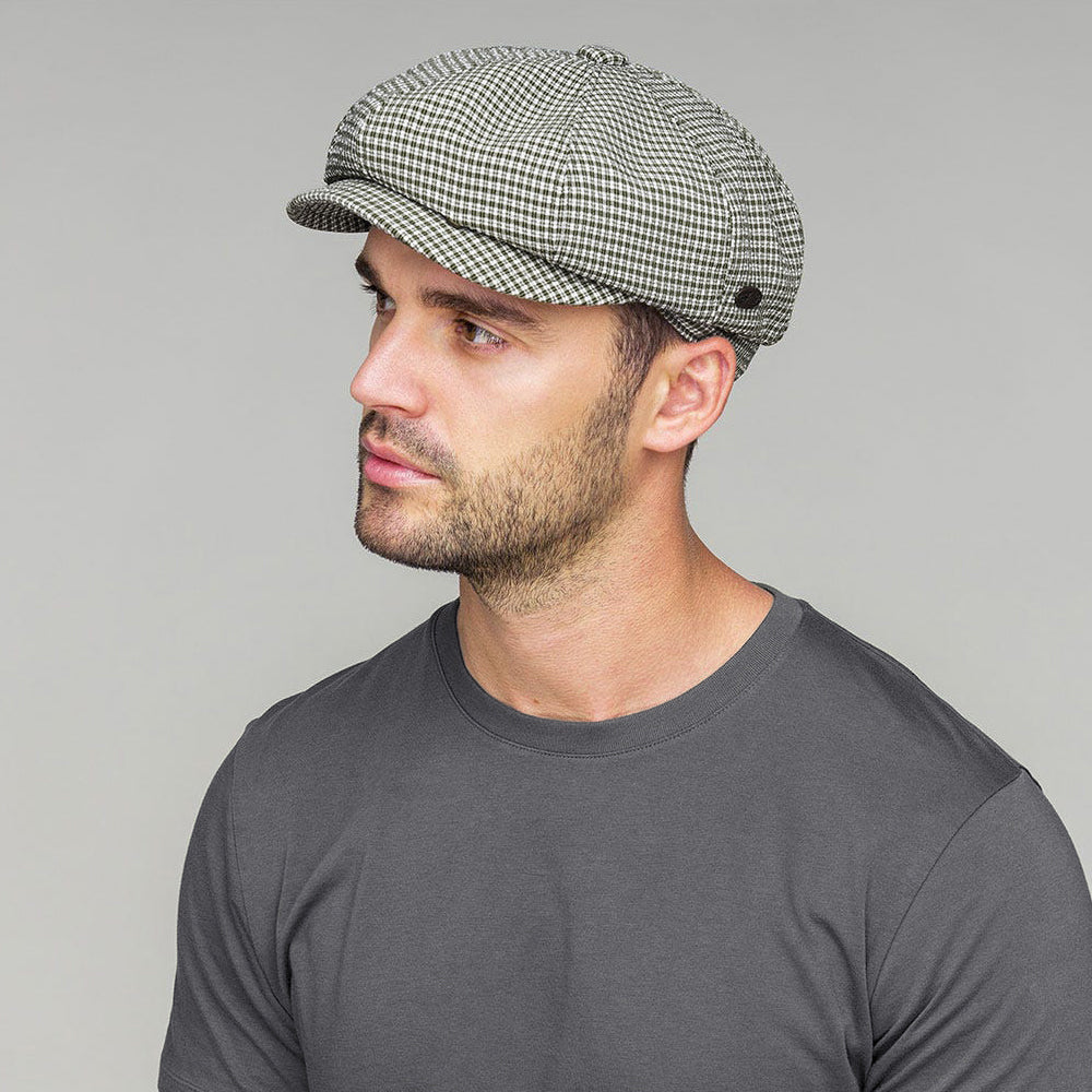 Bailey Laz Seersucker Ballonmütze - Schwarz-Weiß