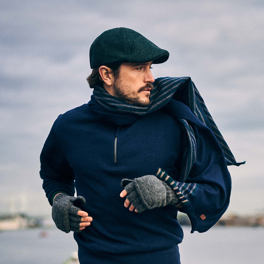 Barts Mr. Mitchell Duckbill Schiebermütze mit Fischgrätmuster - Grün