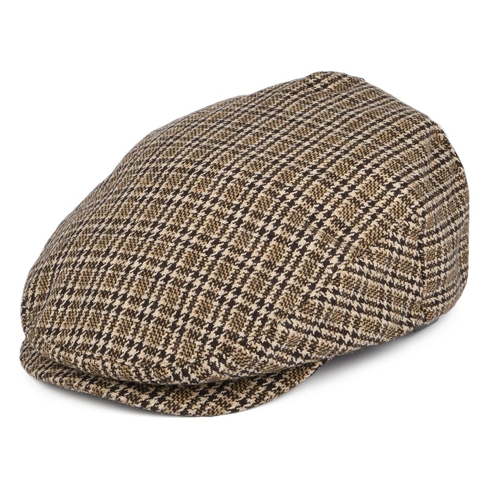 Brixton Hooligan Schiebermütze Houndstooth - Dunkelbraun-Sand