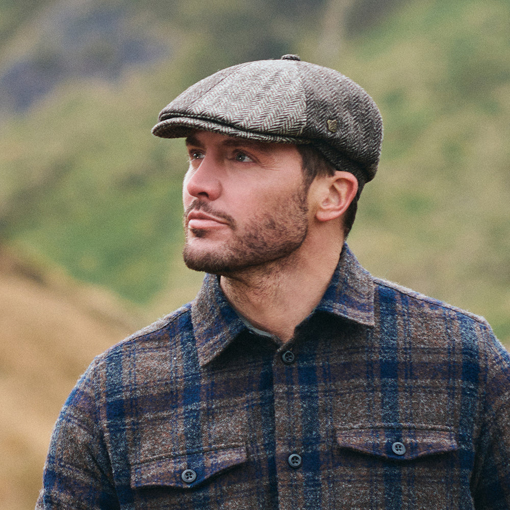 Failsworth Hexham Ballonmütze aus Britischer Wolle - Hellbraun-Dunkelbraun