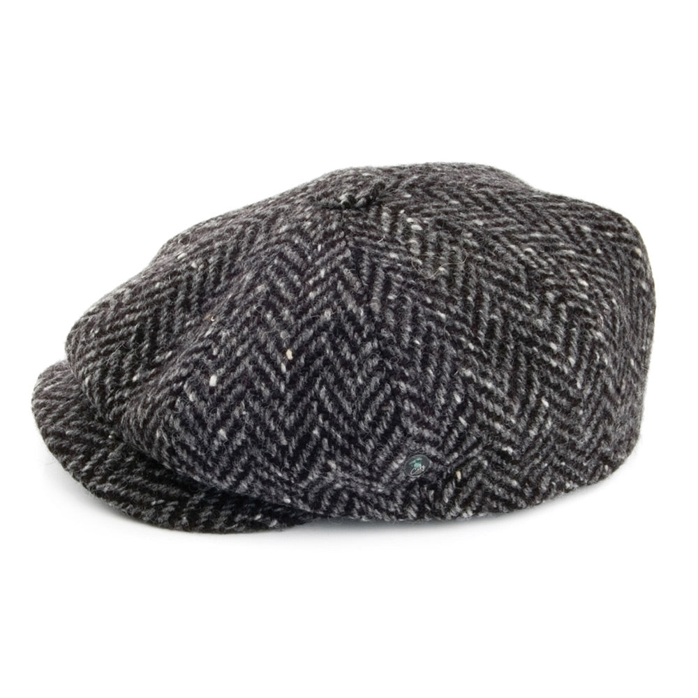 City Sport Donegal Tweed Fischgrätenmuster Ballonmütze - Grau