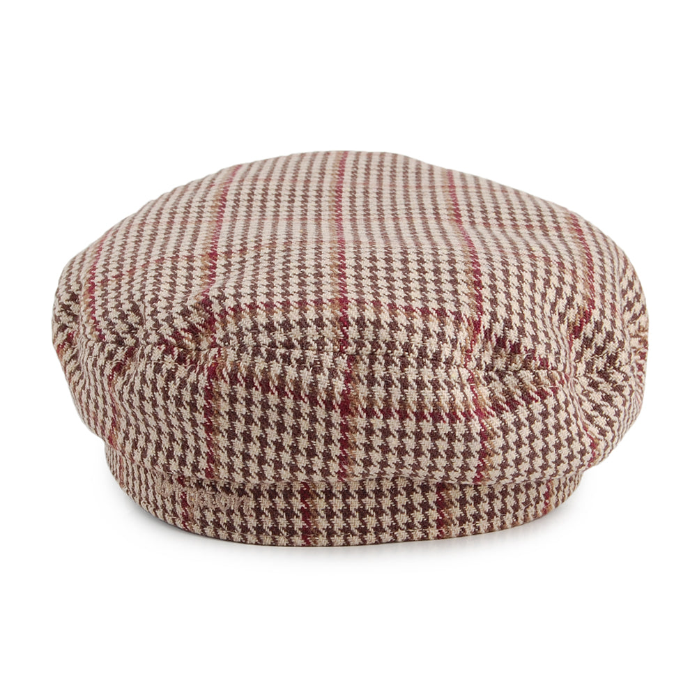 Brixton Schiffermütze Houndstooth - Khaki-Braun