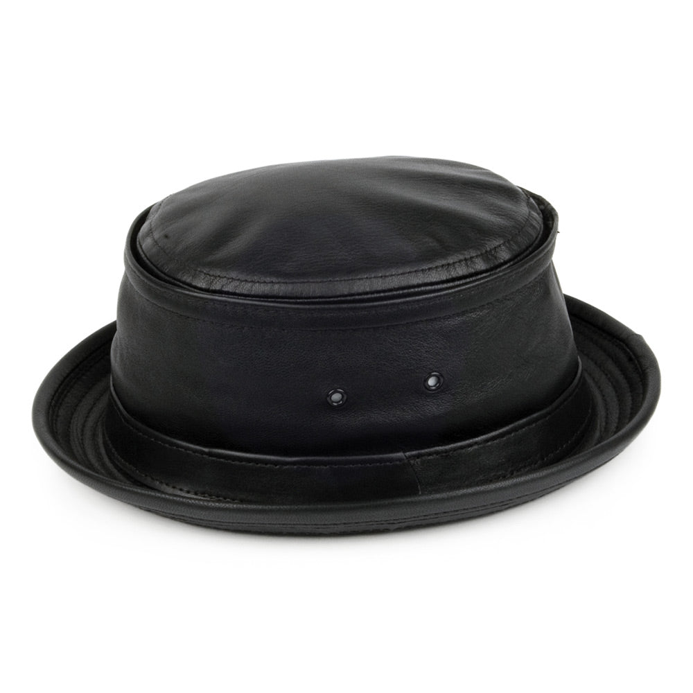 New York Hat Company Fischerhut aus Leder - Schwarz
