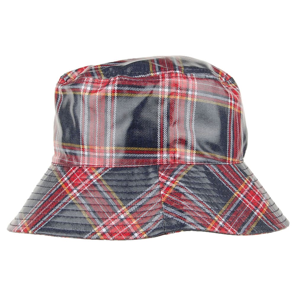 Scala Bastia Regenhut mit Schottenmuster - Marineblau-Rot